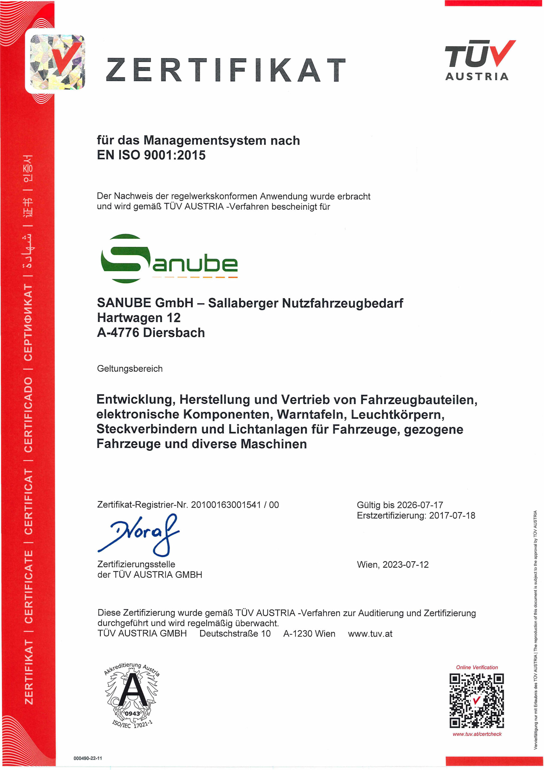 Geschwindigkeitsaufkleber und Schilder Deutschland - Sanube GmbH