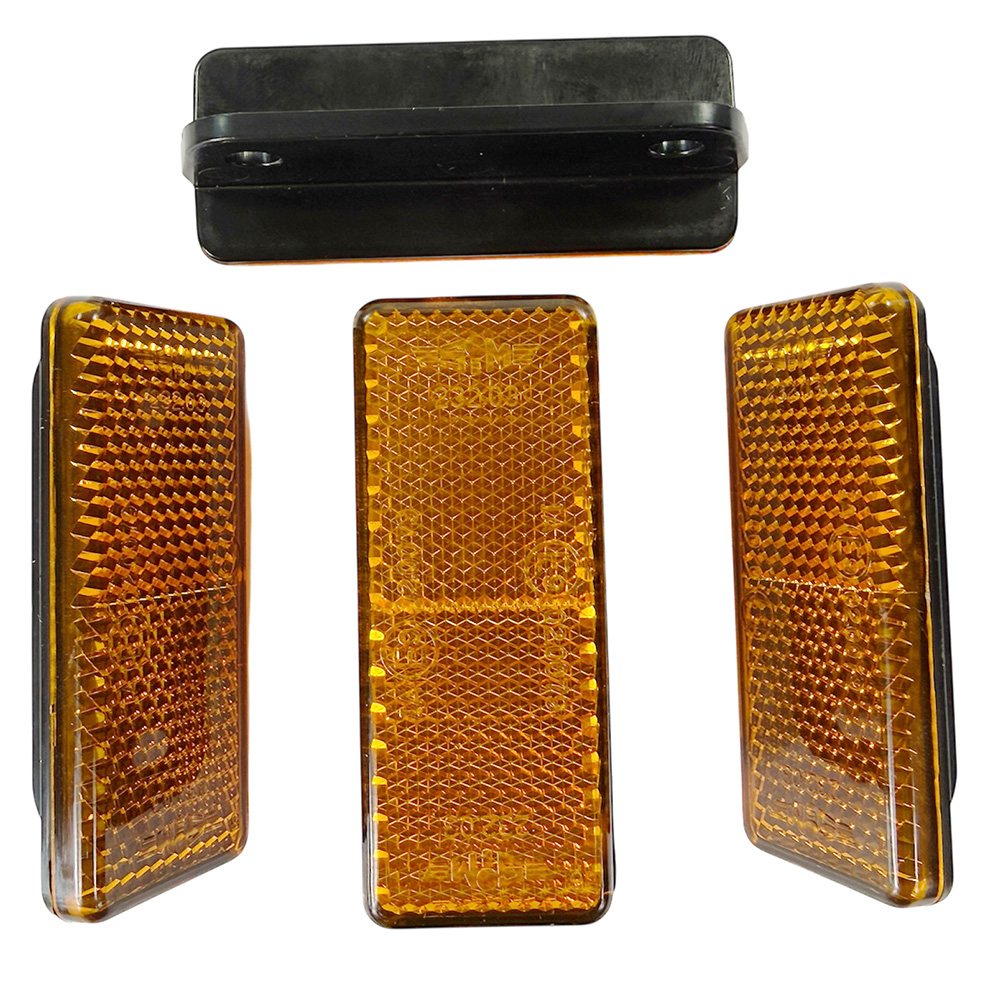 Reflector yellow with 90° mounting bracket