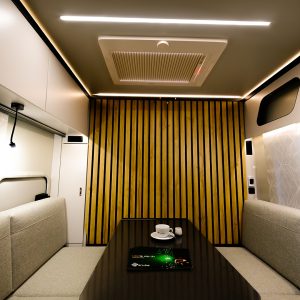 Wohnbereich Caravan mit LED-Stripes